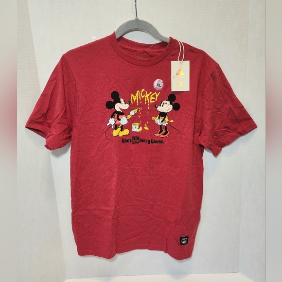 Vans Other - Disney VANS - KIDS Red Paint T-Shirt - WDW 50th Anniversary - Size XL - NWT